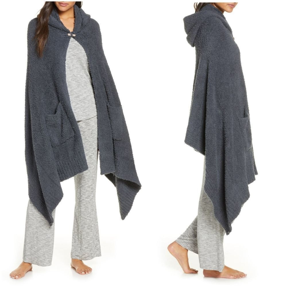 Barefoot dreams cozychic hooded pocket shawl